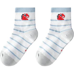 YEEHOO/英氏儿童袜子夏季薄款男童卡通网眼袜中长筒袜地板袜