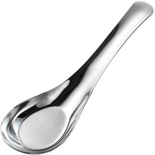 304不锈钢勺子家用调羹儿童深汤匙短柄大头平底铁汤勺吃饭铁餐勺