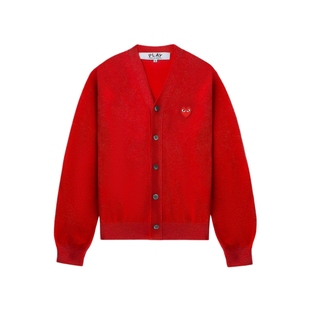 IT CDG PLAY COMME des GARCONS川久保玲情侣款合身羊毛针织开衫