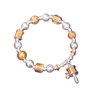 999纯银手链女足银描金新中式国风手串轻奢时尚百搭护身符手链