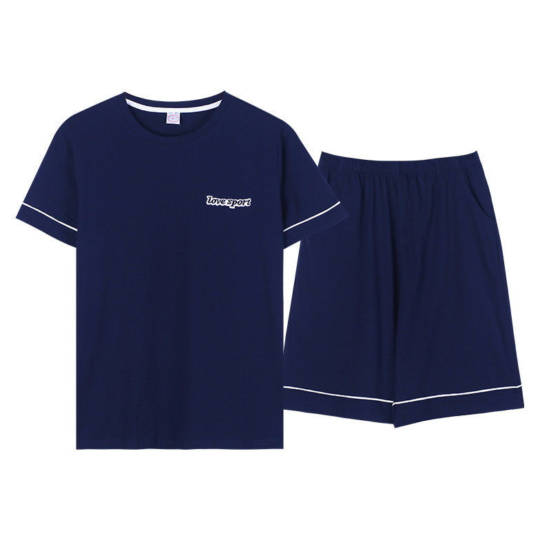 睡衣男士夏季纯棉短袖短裤男款夏天薄款大码全棉家居服套装可外穿