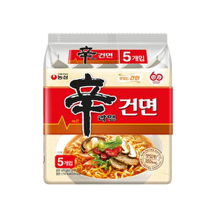 韩国进口农心非油炸辛拉面5连包方便面速食煮面正宗拉面泡面夜宵