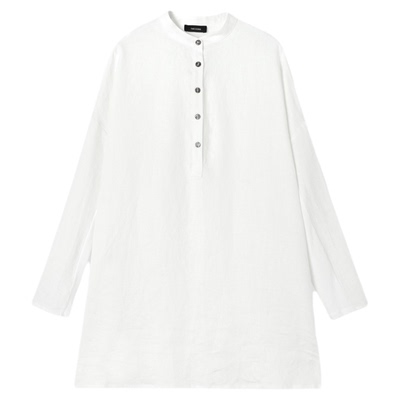 THESOONG亚麻立领衬衫裙