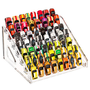 儿童玩具车收纳架阶梯式亚克力1:64模型口袋轮多美卡小汽车展示架