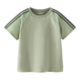 迷你巴拉巴拉男童短袖T恤宝宝吸湿速干半袖夏季儿童纯棉透气上衣t