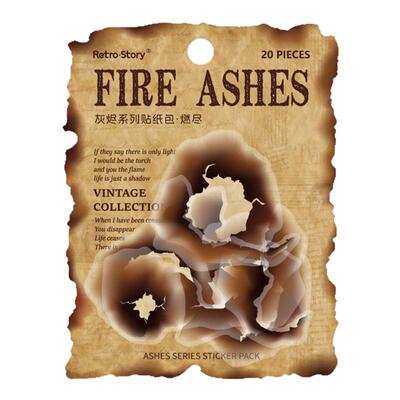 灰烬PET贴纸火焰燃烧痕迹边角DIY