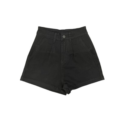 高腰宽松简洁百搭牛仔短裤女