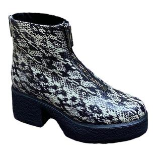 STELLALUNA露娜秋冬圆头厚底短靴复古欧美风马丁靴时装靴SL321068