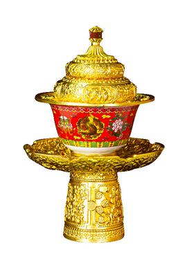 藏村铜藏式客厅桌面高脚茶架碗杯