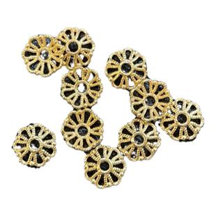 18K金配件花托隔片古法拉丝镂空手链项链黄金小花手工串珠配件