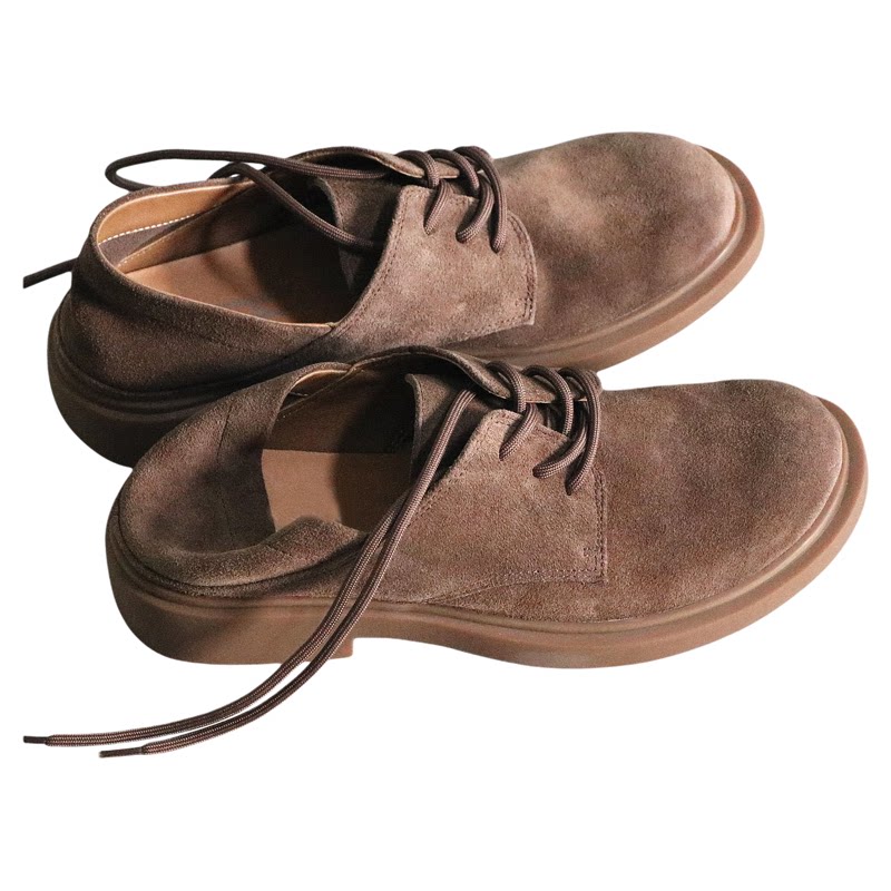 如若无物感！柔软透气无内里设计！可踩后跟！磨砂牛皮休闲鞋皮鞋