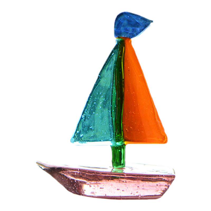 包邮新款手作玻璃工艺品摆件花式帆船游轮灯塔纯手工制作家居摆设
