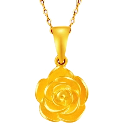 金至尊足金999吊坠玫瑰物语