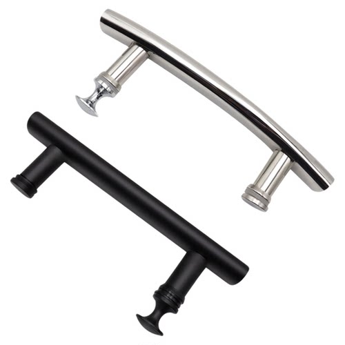 304不锈钢淋浴房拉手浴室门把手卫生间玻璃门移门把手孔距145圆弧