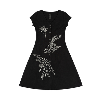 RiaMitchell铔麻棉连衣裙