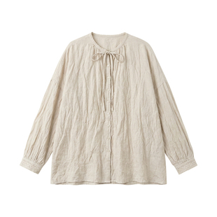 夏山南麻色棉麻轻薄肌理感诗人防晒衬衫
