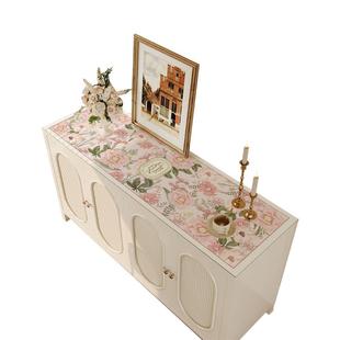 美式电视柜桌垫鞋柜玄关柜台面长条桌布防水防油茶几桌面保护垫子