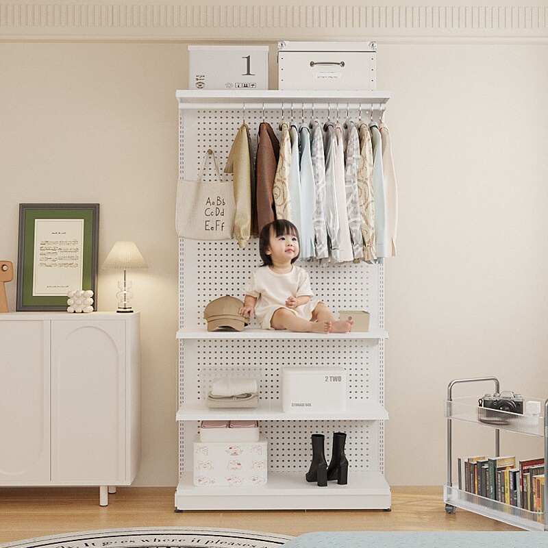 衣柜家用卧室洞洞板小房间省空间儿童衣柜小户型简易组装金属钢制
