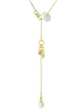 天然翡翠设计感年轻款玉石项链