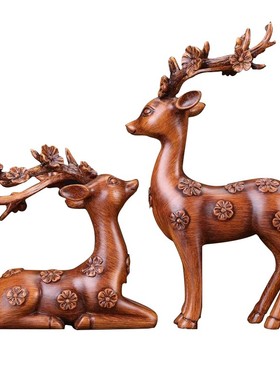 梅花鹿摆件现代简约书房装饰乔迁