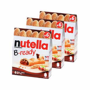 【自营】费列罗能多益纽缇乐巧克力酱手指饼干棒132g新年零食x3盒