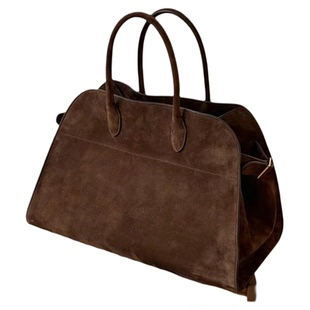 许妍同款磨砂牛皮托特包包女大容量通勤手提包高级感真皮波士顿包