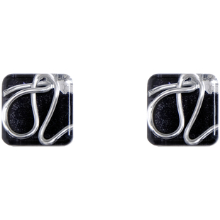 原创简约正方形朋克风不规则缠绕金属线闪亮反光金箔酷帅高冷耳钉