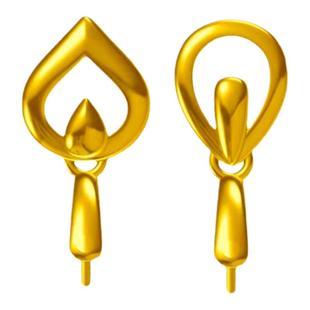 纯18K金扣头加厚万能夹扣瓜子扣玉石翡翠镶嵌K金吊坠扣项链坠子女