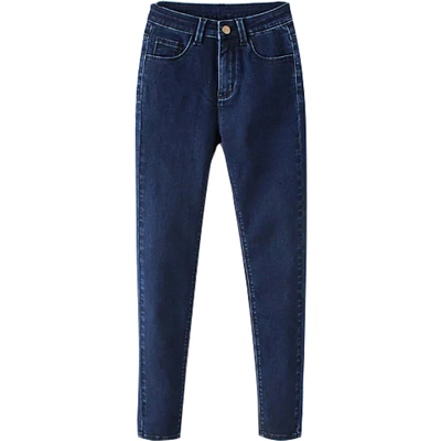 sup弹力牛仔瘦高复古修身小脚