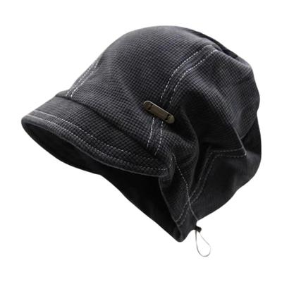 Classy key新加坡设计师联名款显脸小针织堆堆帽废土风抽绳冷帽子