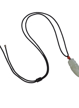 和田玉知了吊坠金榜题名项链