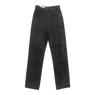 2026春季韩版垂感韩风黑色直筒牛仔裤男烟灰色宽松白色牛仔裤子男