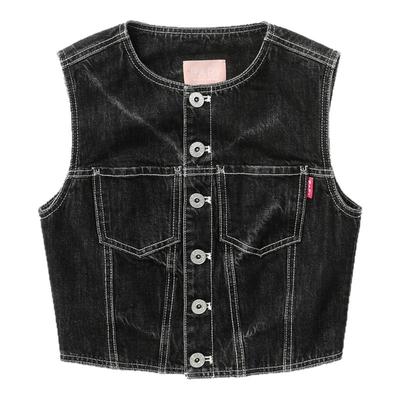 ITBAPY短款合身牛仔马甲