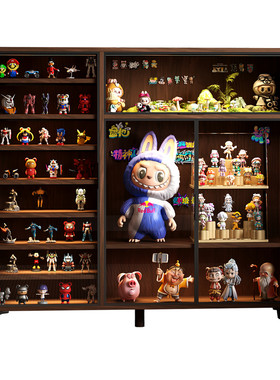 玻璃门防尘展示柜手办模型储物柜