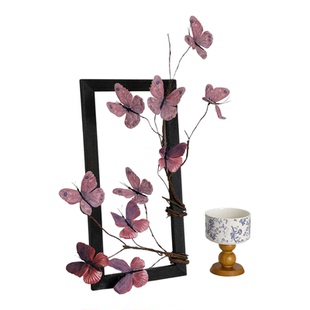 新中式蝴蝶仿真花假花摆件客厅桌面装饰品插花民宿咖啡馆软装道具