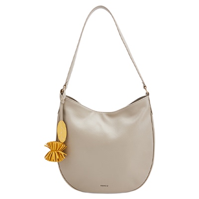 红谷真皮半圆包小众单肩腋下包