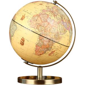 复古地球学生用初中生仪摆件家居客厅书房办公室高档装饰仿古桌面礼品招财实木黄色3D立体悬浮儿童教学版大