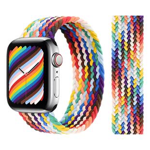 官网款适用苹果手表表带iwatch9/5/6代apple watch10手表带彩虹s8尼龙编织S11腕带s7替换41/45mm男女款se运动