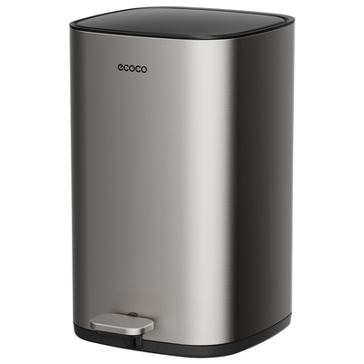 ecoco厨房垃圾桶家用大号大容量客厅带盖高颜值不锈钢脚踏垃圾桶