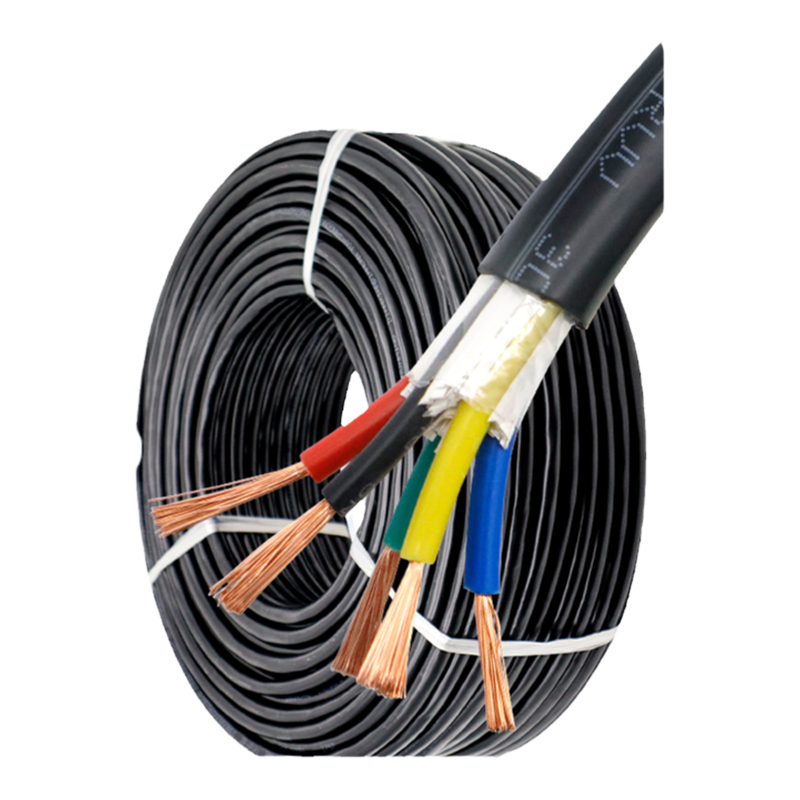 RVV5芯纯铜0.5 0.751.0 1.5 2.54平监控电源信号护套控制电缆线