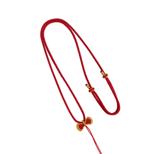 金锁坠红色吊坠挂绳编绳儿童手编项链绳半成品黄金专用配绳编织绳