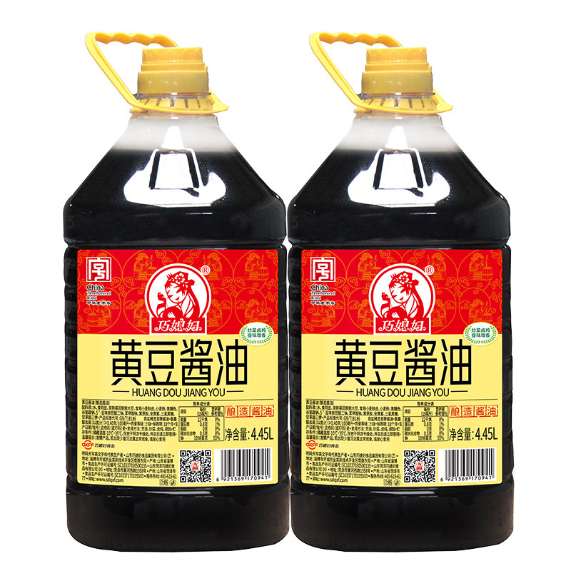 巧媳妇黄豆酱油4.45L酿造生抽酱油凉拌炒菜家用商用大桶装