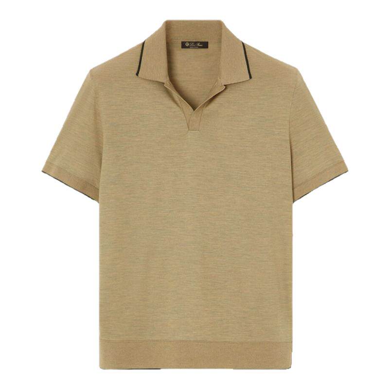 LoroPiana/诺悠翩雅男士优雅无扣羊毛Polo短袖新款舒适上衣马球衫