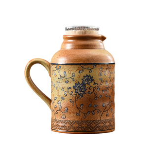 陶迷古陶缠枝莲小暖壶中式复古闷茶壶陶瓷一壶一杯便携保温壶茶具