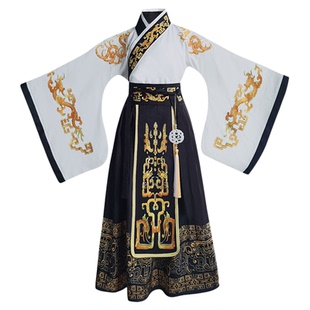 男童汉服儿童秦始皇古装中国风2026新款古风国风书生演出服春秋款