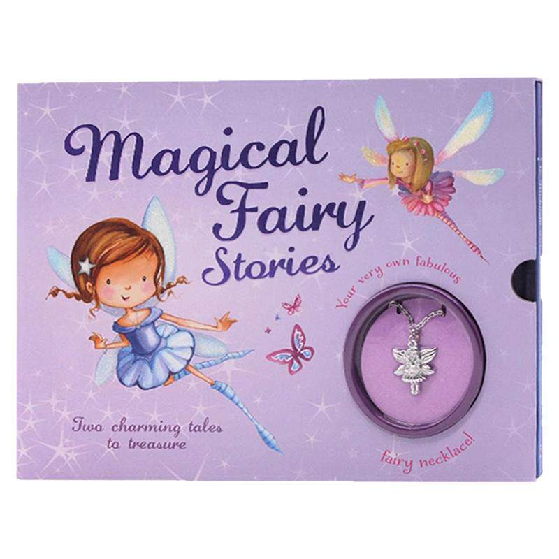 女孩喜欢的英语故事书 2册盒装礼盒绘本 英文原版绘本 magical fairy stories 附带一条项链 睡前读物 儿童趣味童话故事书