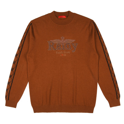 【100%绵羊毛】Raidy Boer/雷迪波尔半高领烫钻LOGO针织毛衣 5039