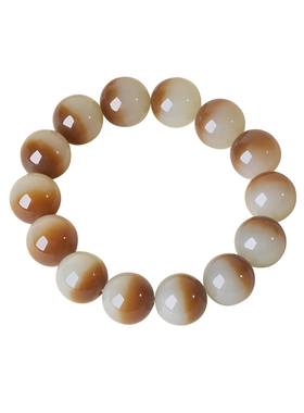 凤飞凰和田玉糖白玉男士手链