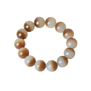 凤飞凰和田玉新疆且末糖白玉圆珠手链男士大气玉石收藏级手串礼物