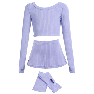 儿童舞蹈服披肩女童针织外套上衣秋冬中国舞练功服外搭小坎肩套装